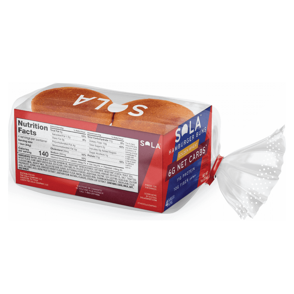 SOLA Golden Wheat Burger Buns Paq (4 unds) Green Co. Fresh Food Market